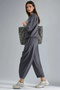 Soft Touch Modal Textured Zipper Collar Double Set - 5