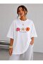 White Oversize Fit Cotton Summer Times Printed Relaxed Cut Unisex T-Shirt