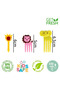 Set Of 5 Combo Premium School Backpack,Reusable Ice Pack, Travel Cutlery Set & Cartoon Fruit Picks - 6