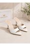 Dilla Women's Heeled Slippers Pointed Toe Casual Slippers 8.5 cm - 2