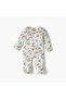 Printed Sleepsuit with Long Sleeves and Zip Closure - 3