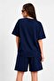 Women's Cherry Printed Shorts and Oversize Short Sleeve T-Shirt Shorts Set - 2