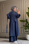 6344 - Stylish and Comfortable Viva Casual Women's Cap Tunic Trousers 3-Piece Set with Waist Tie Detail