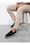 Men's Laceless Black Knitwear Sneaker Orthopedic Sole Walking Shoes - 2