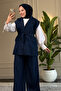 6351 - Comfortable Casual Slim Women's Denim Vest and Pants Set - 5