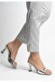 Jova Daily Silver Patent Leather Heeled Slippers 8 cm - 5