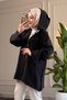 6406 - Comfortable Zippered Pocket Hooded Long Cap with Hood Detail - 2