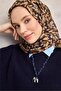 Cotton Polyester Soft Scarf Dark Black Floral Pattern Non-Slip Textured 90X90 - 4
