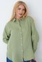 Women's Cotton Fabric Epaulet Sleeve Detailed Oversize Muslin Shirt - 3