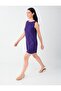 Purple Pocket Detailed Linen Blend Mini Jumpsuit - 3