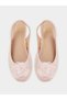 Girls Pink Slingback Ballerinas With Flower Detail - 5