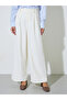 Cream Wide Leg Loose Fit Pleat Detailing Pants - 2