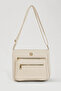 Women'S, Adjustable Cross Strap, Four-Pocket Shoulder Bag S-1399 Cream