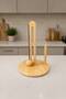 Favorite 2231 Bamboo Knob Towel Paper Holder Round - 2