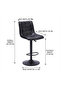360° Swivel Cafe Bar Stool Chair Adjustable Counter Height with Backrest (Black) - 8