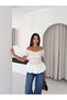 Madonna Collar Ruffle Detailed Blouse – Women's Blouse with Off-Shoulder Ruffle Detail - 2