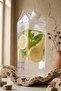 Milk Bottle Acrylic Transparent Detox Water Coffee Beverage Bottle with Lid 1 Lt