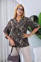 Plus Size Blouse with Flounce Sleeves and Accessory Detail at the Collar - 6