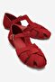 Alina Red Suede Genuine Leather Women's Sandals