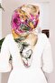 Vintage Rose Patterned Scarf Series Beige - 3