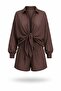 Brown Tie-Front Shirt and Shorts Set 51448