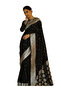 Black Banarasi silk Blouse Saree - KTZ6023 | Black