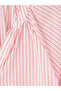 Özmarka New Season Pink Crochet Collar Striped Gathered Blouse - 7