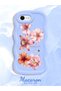 iPhone Se 2020 Compatible Case Camera Protector Blue Silicone Couple Phone Case Floral Pattern - 2