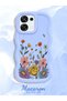 Oppo A6 Pro 5g Compatible Case Camera Protector Blue Silicone Couple Phone Case Floral Pattern - 2