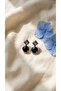 Accessories Black Crystal Stone Round Shape Women's Earrings Sparkling Stylish Design - 2