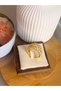 Women's Dome Zircon Stone Gold Color Adjustable Steel Ring
