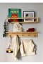 Wooden Hanging Rack and Bookcase Shelf Educational Montessori Shelf 2 Pieces 40 cm - 2