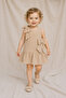 Beige Linen Baby Dress with Bow