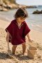 Baby / Child Poncho & Muslin 4 Layers with Shepherd Stitching - Burgundy - 4