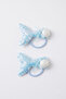 Blue Mermaid Tail and Oyster Figured Rubber Buckle for Girls, 2-Piece Set - 2