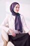 Double-Sided Silk Shawl Eggplant Purple - 4