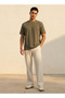 Crew Neck Short Sleeves Textured T-shirt - 3