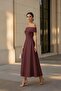 Strapless Long Evening Dress Flared Skirt Zipper Wedding Engagement Graduation Dress - 5