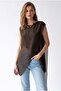 2205 Women's Transparent Double-Breasted Cape Blouse Brown - 4