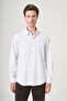 White Rigid Collar Long Sleeve Pocketless Slim Fit Flexible Water Repellent Shirt 1004260234
