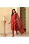 Red Viscose Kurta Pant Dupatta Set - VRN1033 | Red-Size-M-38-Inches - 3