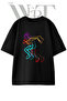 Abstract Killer Design Printed Unisex Black Oversize T-Shirt