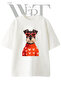 Schnauzer Heart Design Printed Unisex White Oversize T-Shirt