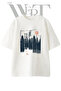 Fox Forest Design Printed Unisex White Oversize T-Shirt