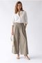 4954 Women's High Waist Elastic Waist Palazzo Skirt Trousers Antique Mink - 3