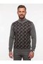 Men's Half Fishman Collar Knitwear Sweater with Elastic Waist, Steel Knit Classic Style - 2