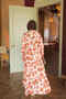 Tan Half Buttoned Sleeves Elastic Skirt Layered Dress - 5