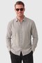 Gray 97% Cotton Muslin Fabric Breathable Summer Comfortable Cut Men's Shirt 2602619 - 2