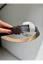Women's Antique Silver Wide Buckle Brown Belt