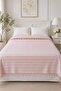 Shadow Pattern |   Double Bedspread Pique Fringe Tied Bohemian Bedspread 1 Piece Modern, Washable, Decorative Double Bed Cover Pink - 2